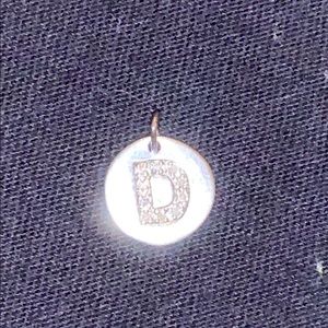 Diamond initial pendant sterling silver